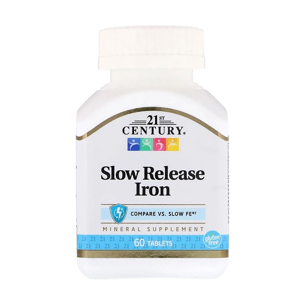 Залізо повільного вивільнення 21st Century Slow Release Iron, 60 таблеток